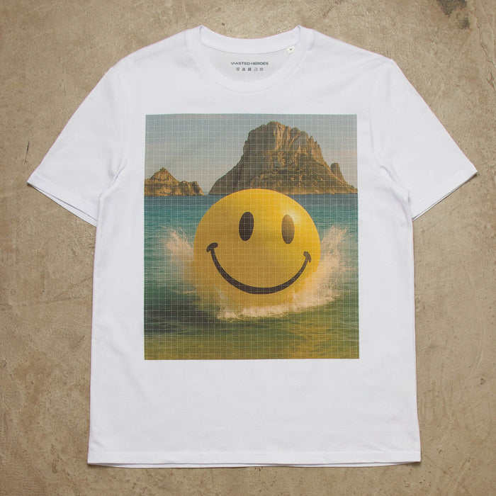 Smiley Es Vedrà Trip Front Print - Tshirt - White