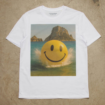 Smiley Es Vedrà Trip Front Print - Tshirt - White