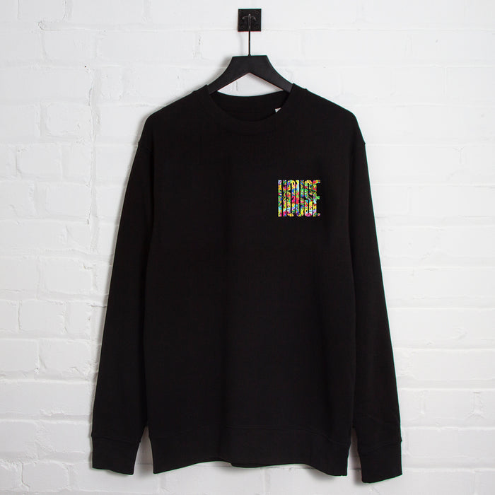 Smiley Higher House Back Print - Sweatshirt - Black
