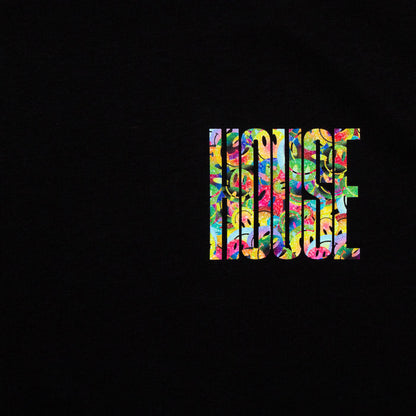Smiley Higher House Back Print - Tshirt - Black