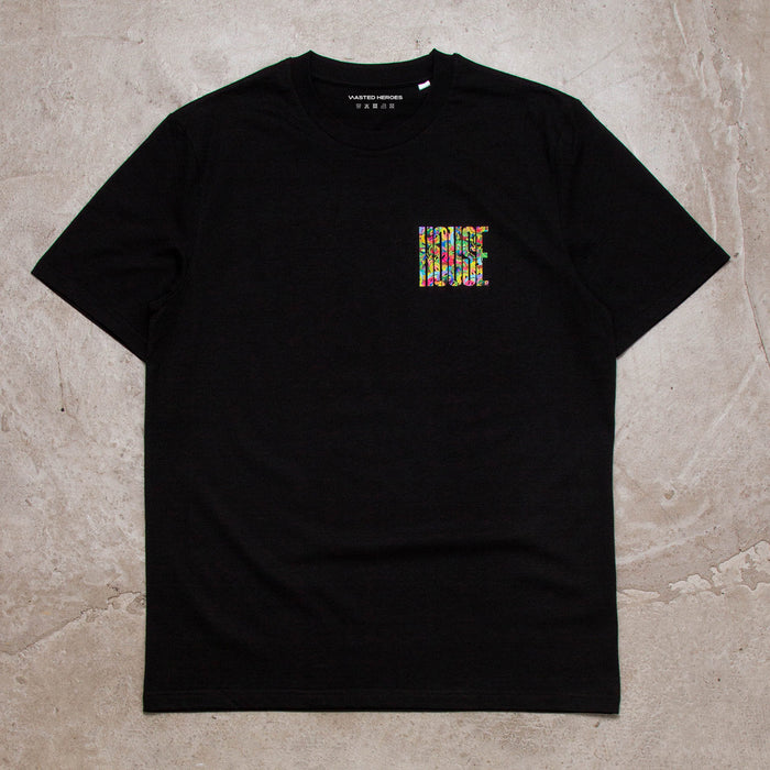 Smiley Higher House Back Print - Tshirt - Black