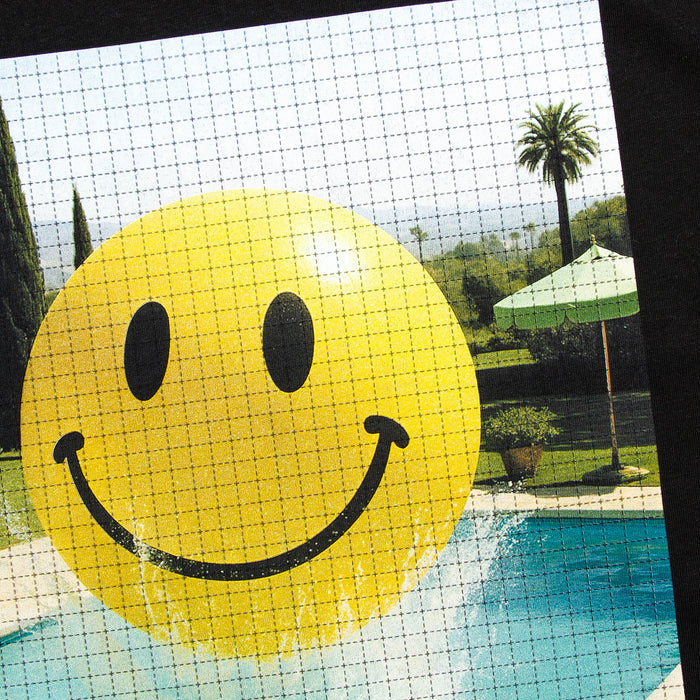 Smiley Poolside Trip Back Print - Sweatshirt - Black
