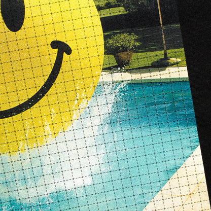 Smiley Poolside Trip Back Print - Sweatshirt - Black