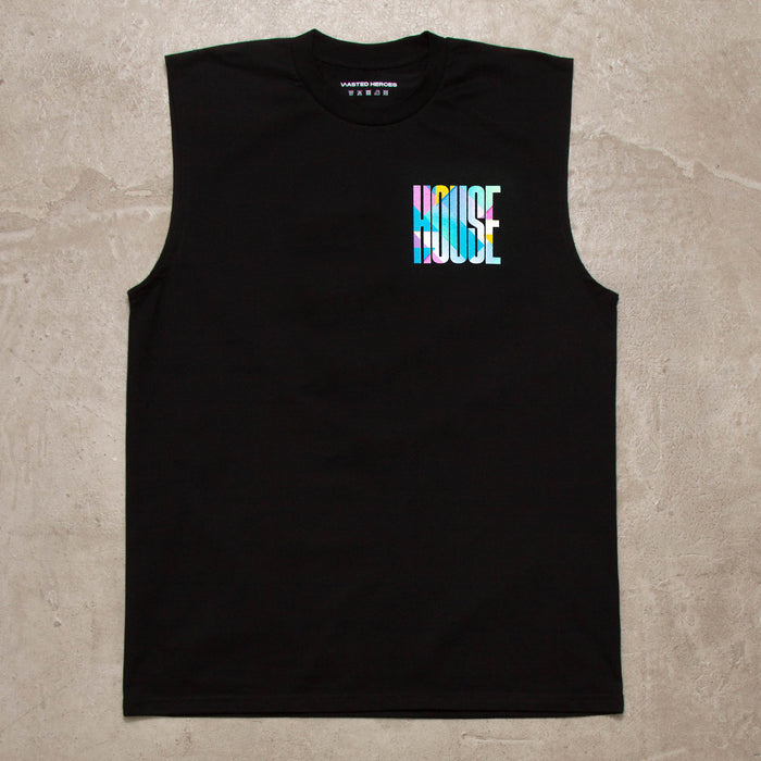 Solstice Higher House Back Print - Tank Tshirt - Black