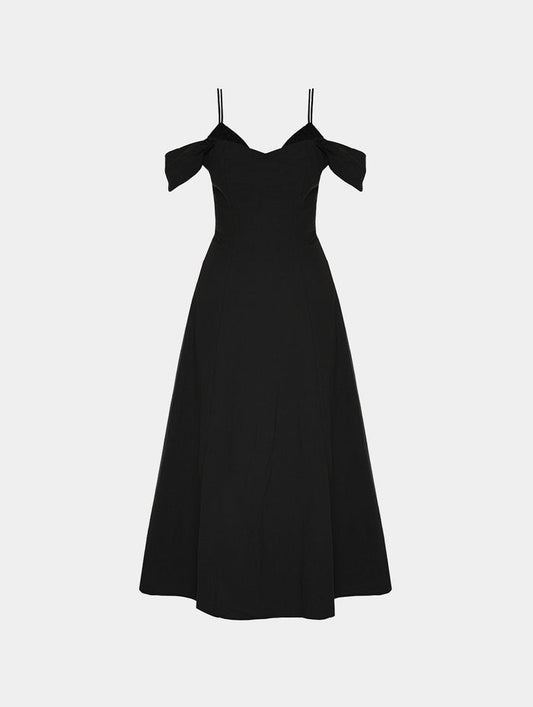 SPAGHETTI STRAP MAXI DRESS - BLACK