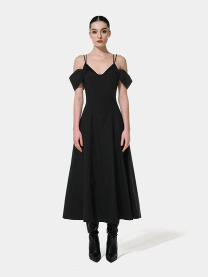 SPAGHETTI STRAP MAXI DRESS - BLACK