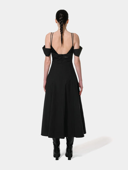 SPAGHETTI STRAP MAXI DRESS - BLACK