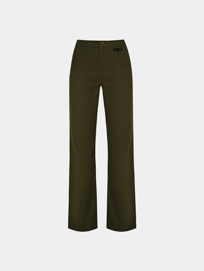 STRAIGHT LEG PANTS - GREEN