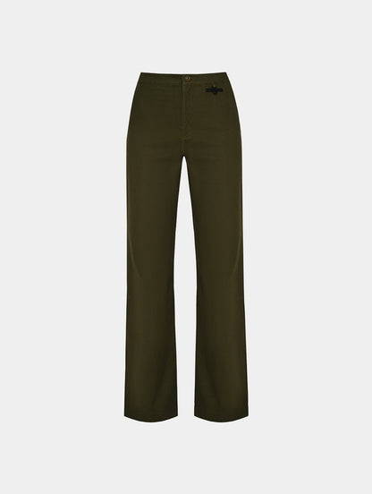 STRAIGHT LEG PANTS - GREEN