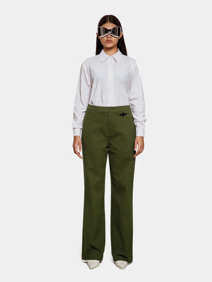 STRAIGHT LEG PANTS - GREEN