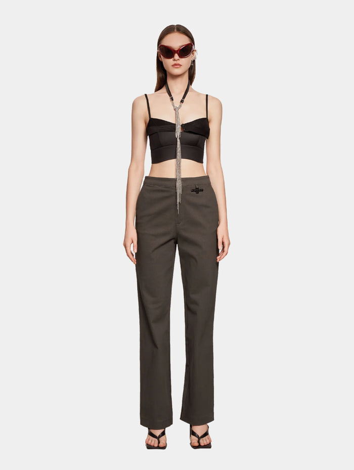 STRAIGHT LEG PANTS - GREY