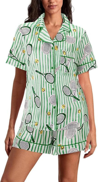 Tennis Pajama Set - S/S & Shorts - Multi