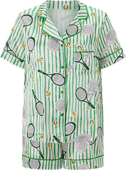 Tennis Pajama Set - S/S & Shorts - Multi