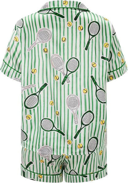 Tennis Pajama Set - S/S & Shorts - Multi