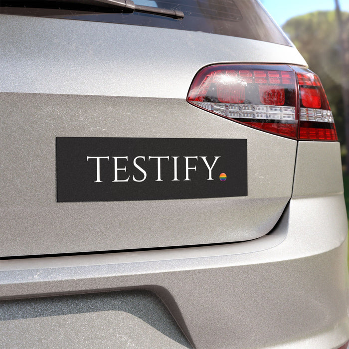 "Testify" Car Magnet — Pride Edition