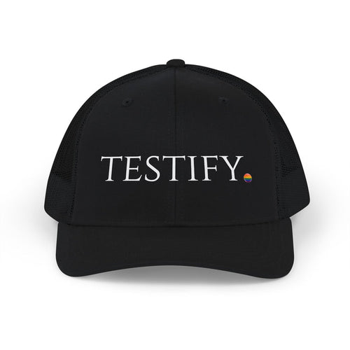 "Testify" Snapback Trucker Hat — Embroidered Pride Edition