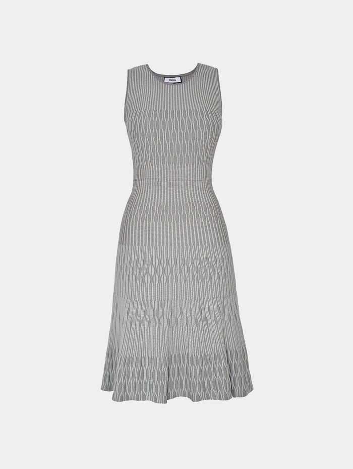 TEXTURED SLEEVELESS KNIT DRESS