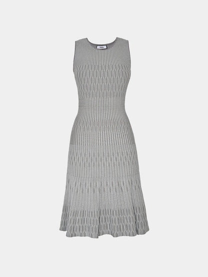 TEXTURED SLEEVELESS KNIT DRESS