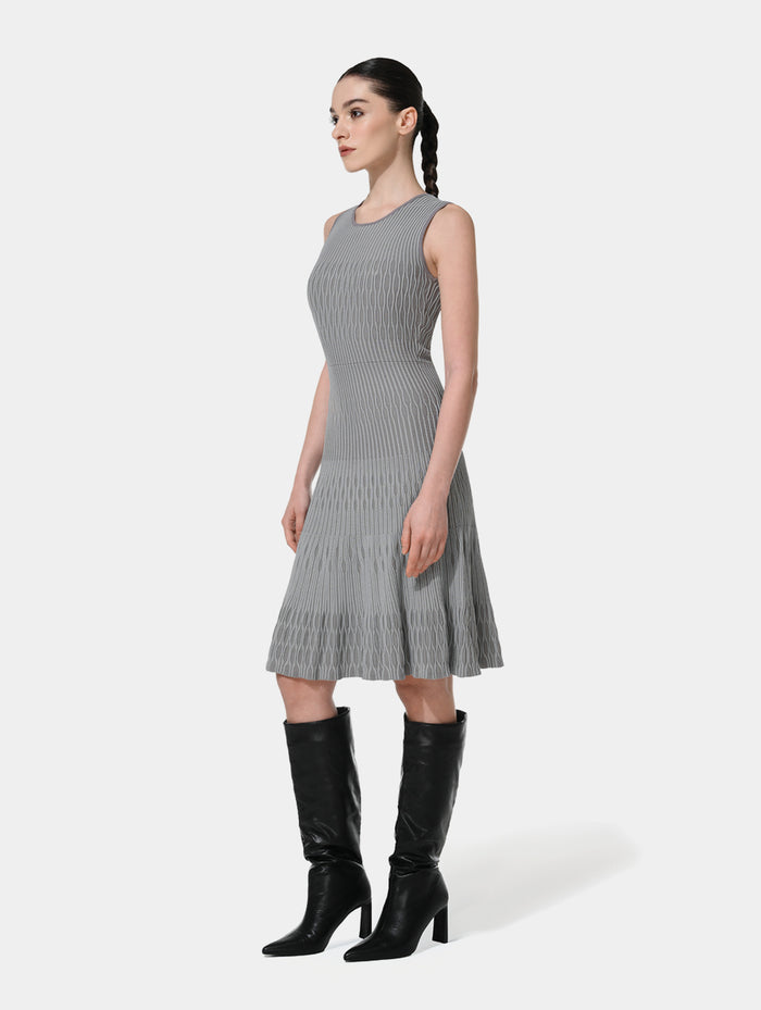 TEXTURED SLEEVELESS KNIT DRESS