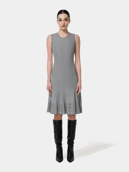 TEXTURED SLEEVELESS KNIT DRESS