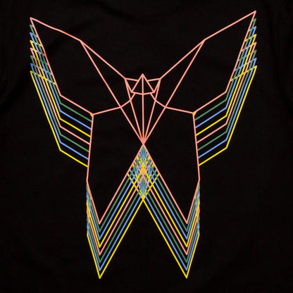 Trails Origami Butterfly Front Print - Tshirt - Black