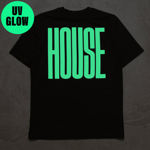 UV Glow Higher House Back Print - Tshirt - Black