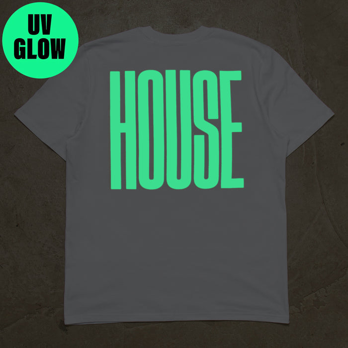 UV Glow Higher House Back Print - Tshirt - White