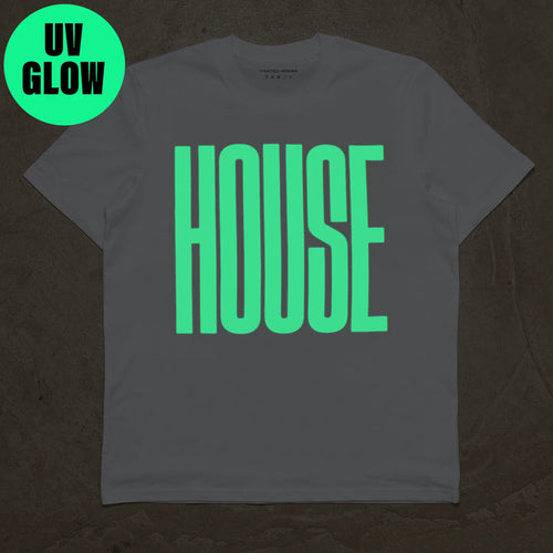 UV Glow Higher House Front Print - Tshirt - White