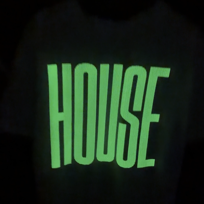 UV Glow Higher House Front Print - Tshirt - White