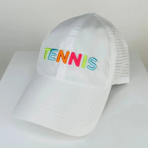 VimHue Tennis Puff Hat - White/Multi