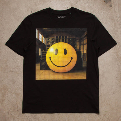 Warehouse Smiley Trip Front Print - Tshirt - Black