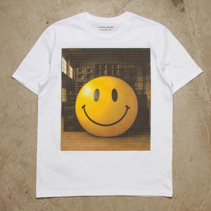 Warehouse Smiley Trip Front Print - Tshirt - White