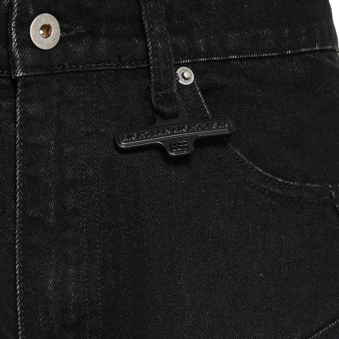 WASHED BIKER PANT - BLACK