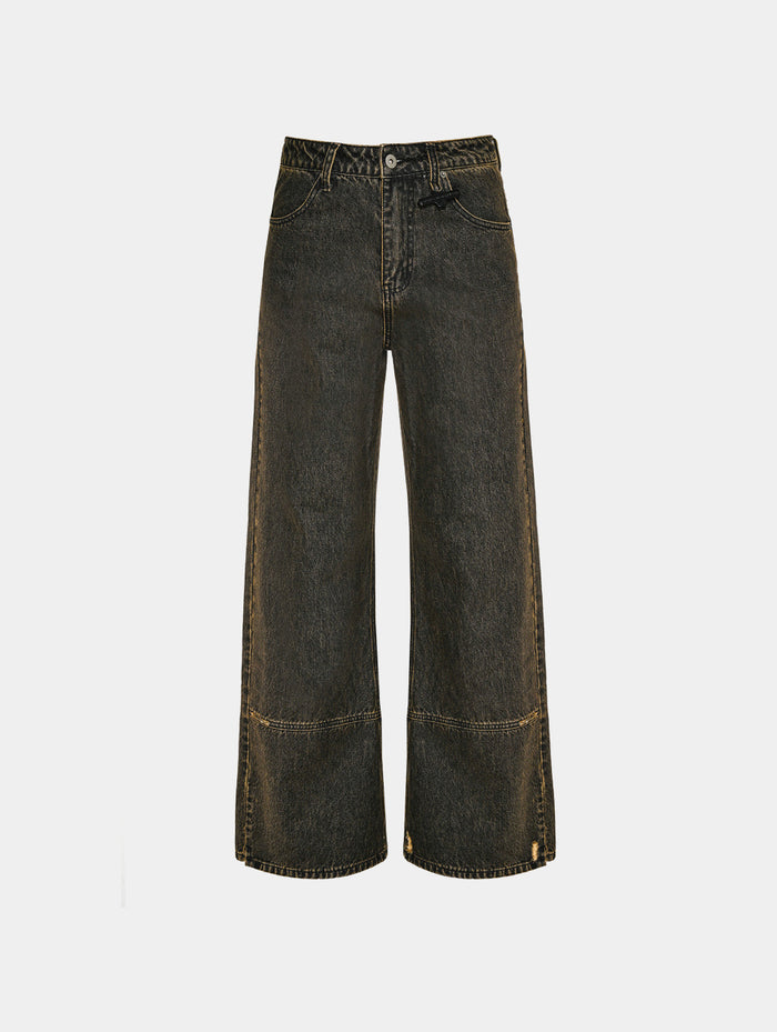 WASHED PANELED JEANS