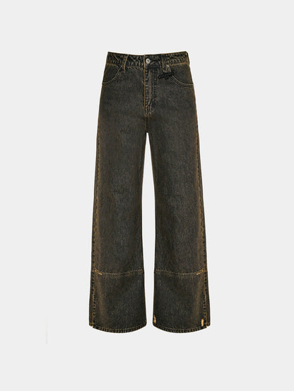 WASHED PANELED JEANS