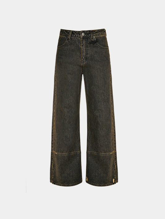WASHED PANELED JEANS