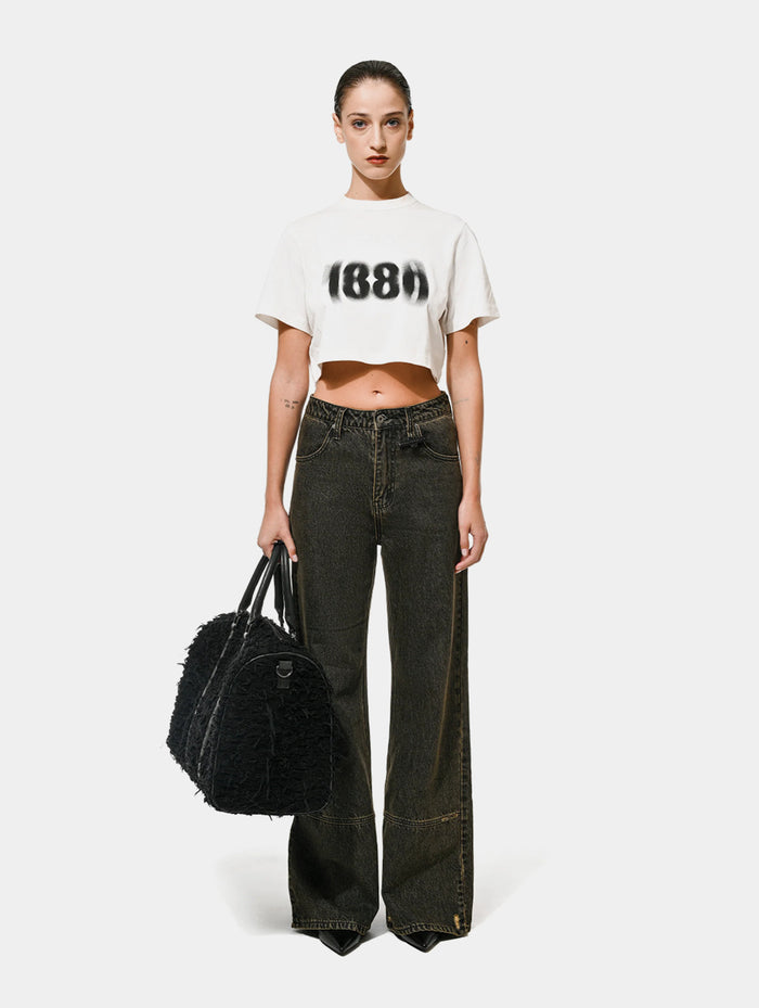 WASHED PANELED JEANS
