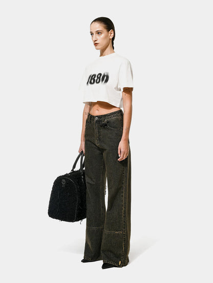 WASHED PANELED JEANS
