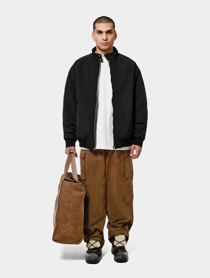WAXED CARGO PANTS - BROWN