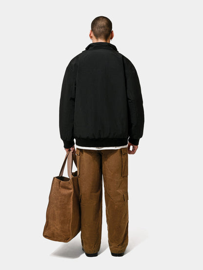 WAXED CARGO PANTS - BROWN