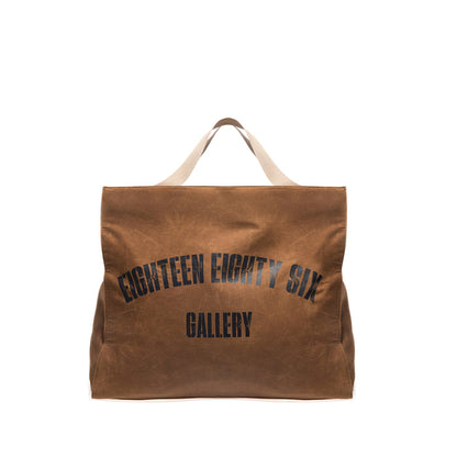 WAXED JUMBO TOTE - BEIGE