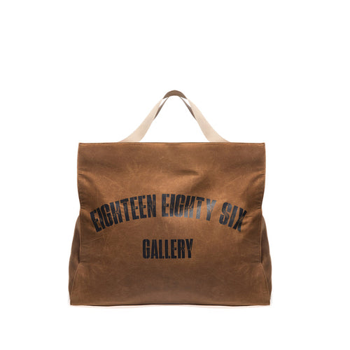 WAXED JUMBO TOTE - BEIGE