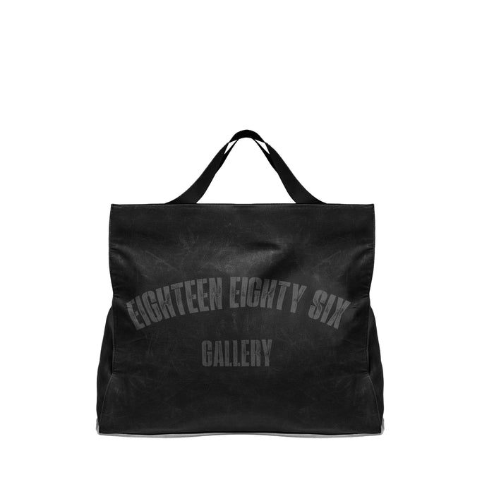 WAXED JUMBO TOTE - BLACK