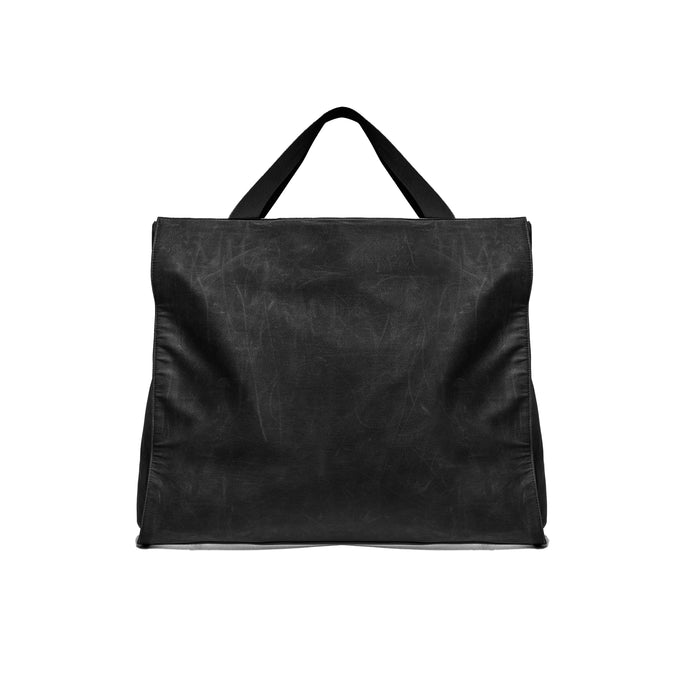 WAXED JUMBO TOTE - BLACK