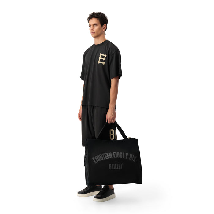WAXED JUMBO TOTE - BLACK