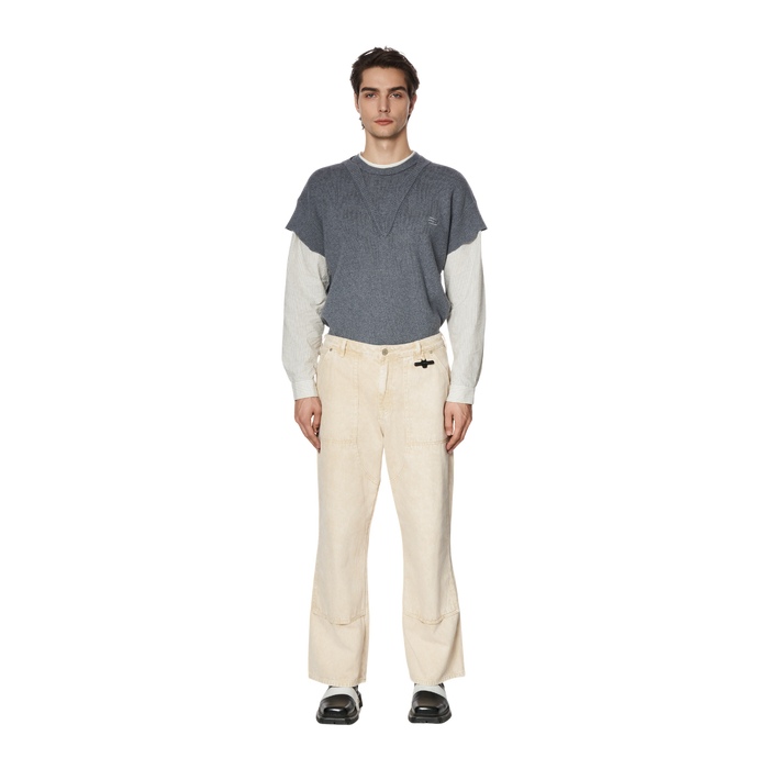 WIDE-LEG JEANS - BEIGE
