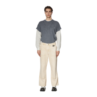 WIDE-LEG JEANS - BEIGE
