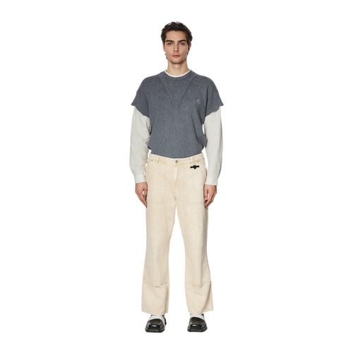 WIDE-LEG JEANS - BEIGE
