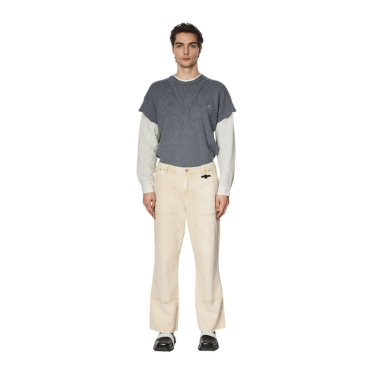 WIDE-LEG JEANS - BEIGE