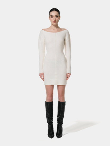 WOOL DRESS - OFF WHITE